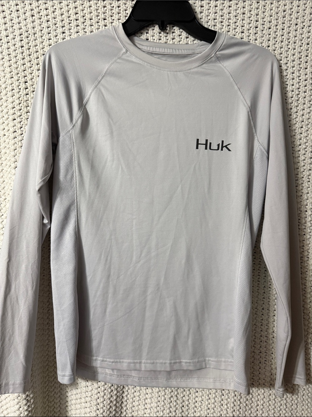 Huk Light Gray Long Sleeve Performance Shirt